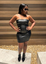 Load image into Gallery viewer, Lux Leather Halter Dress
